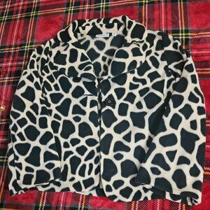 Black and white, giraffe print jacket
